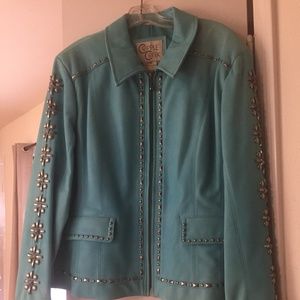 Cripple Creek Leather Jacket w/metal studs